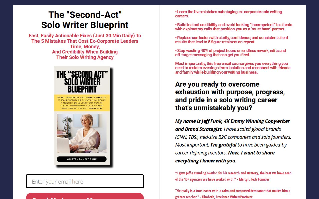 The "Second Act" Solo Writer Blueprint